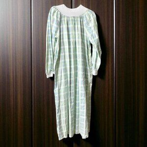 Carol Nightgown USA Large Granny Cottage Smock Mock Neck Modest House Dress Vtg